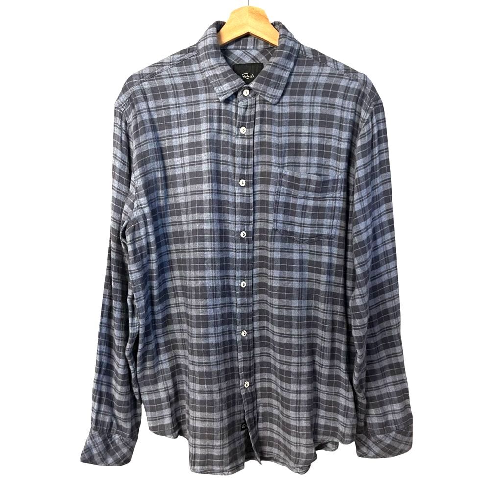 Rails Mens Lennox Brushed Plaid Shirt Size M Button Up Casual Grunge Outdoors